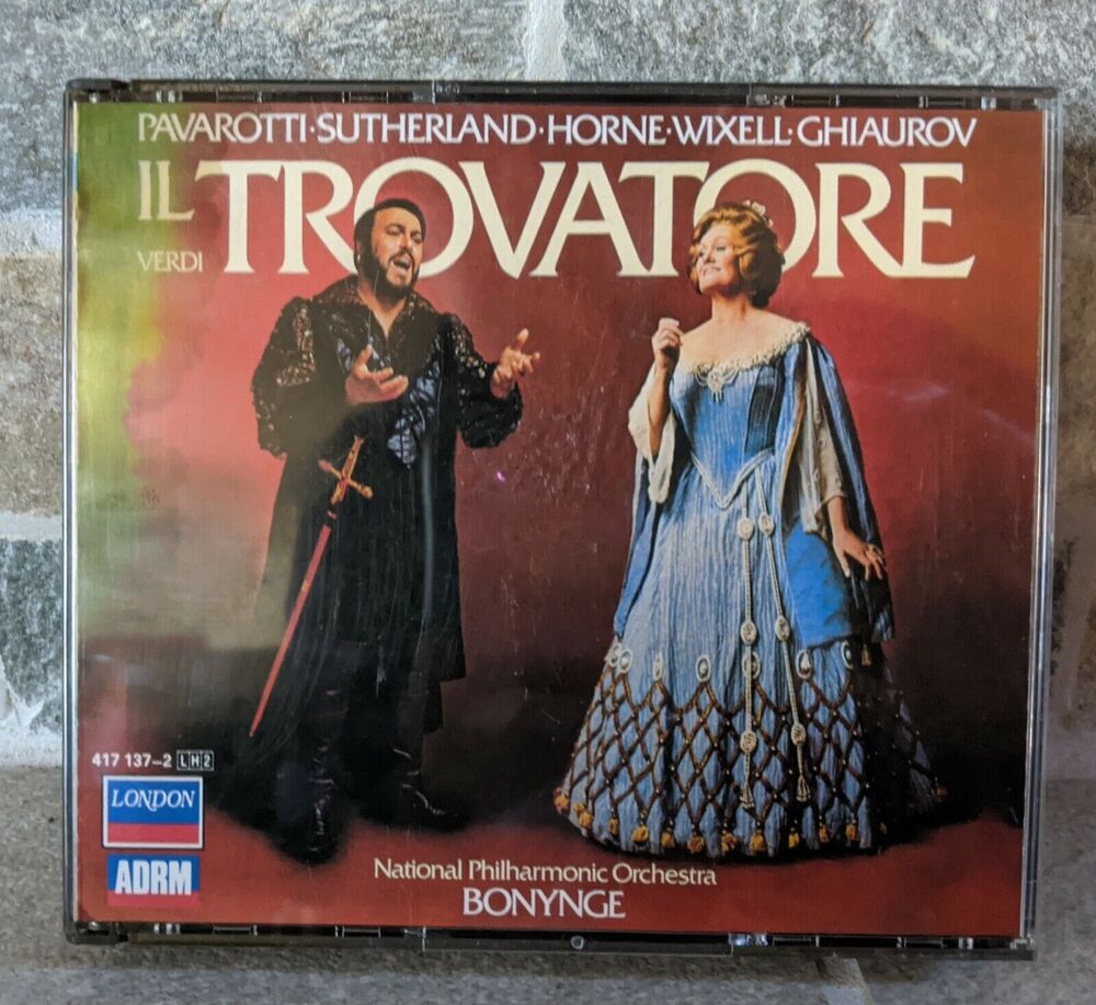 Verdi IL Trovatore 2 CD set Pavarotti Sutherland Bonynge London